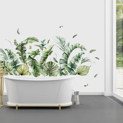 Оформляем стены: тропические листья в интерьере разных комнат | Стены,  которые влюбляют | Дзен
