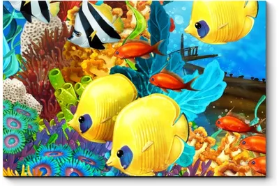 Тропические Рыбки На Белой Мультяшной Иллюстрации Красивые Морские Животные  Коралловых Рифов Или Аквариумные Рыбки Изолированные На Бел — стоковая  векторная графика и другие изображения на тему Векторная графика - iStock