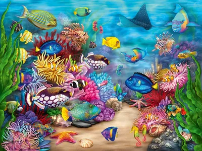 Картина по номерам \"Тропические рыбки\"