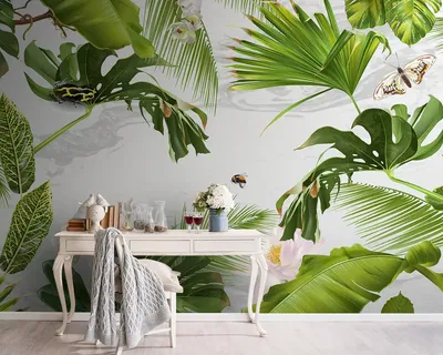 Фотообои Тропические листья купить на стену • Эко Обои
