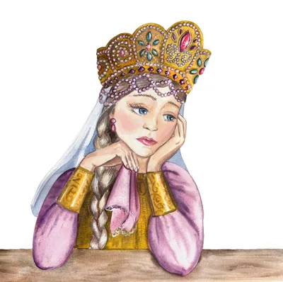 Иллюстрация Царевна-Несмеяна в стиле детский, классика, книжная