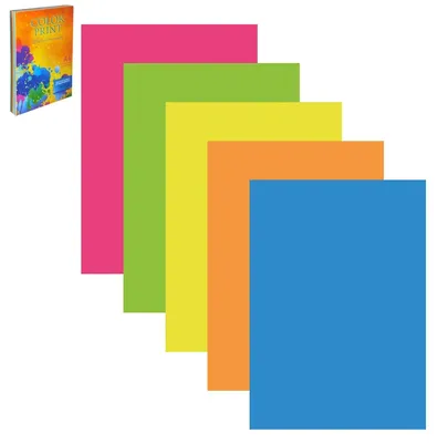 Бумага офисная для принтера цветная А4 Color Print 75г 250 л. 5 неон цветов  /10 — купить в городе Владивосток, цена, фото — Гринлэнд