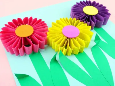 Супер_Быстро Цветы Открытки Цветной бумаги Подарки МАМЕ Своими руками  поделки день рождение/8 марта - YouTube