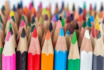 краски, цветные карандаши, все для творчества Stock Photo | Adobe Stock