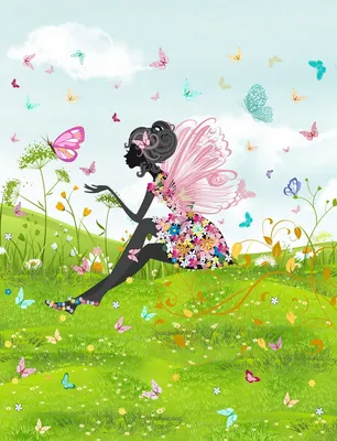 Иллюстрация Цветочная Фея в стиле детский, книжная графика |
