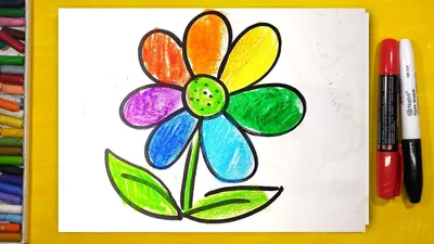 Рисунки цветными карандашами для срисовки цветы (55 шт)