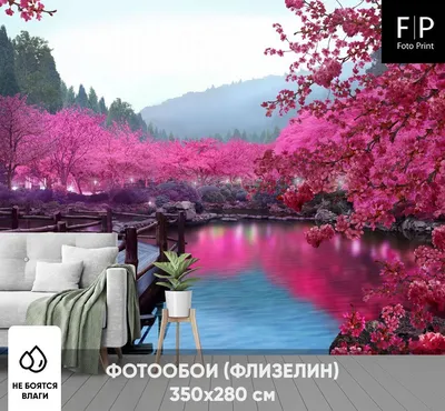 Цветущая сакура - фотообои на заказ по цене интернет магазин 1rulon.ru.  Купить фотообои Цветущая сакура артикул: 55606
