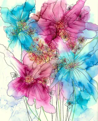Абстракция цветы рисунок - 71 фото