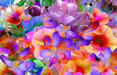 Абстракция цветы рисунок - 71 фото
