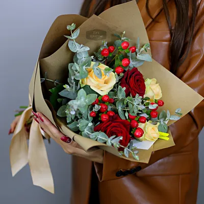 Круглые букеты цветов - купить в Москве