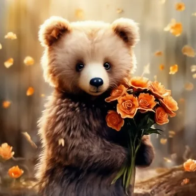 Мишка с цветами доставка цветов Харьков заказать цветы купить