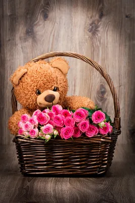 Букет роз Шарман и плюшевый медведь 🌺 купить в Киеве с доставкой - цена от  Камелия