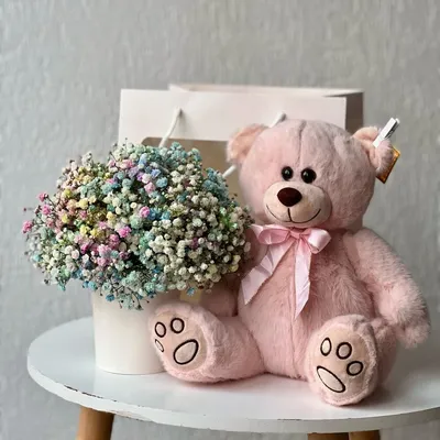101 роза + Мягкий плюшевый мишка, подарок на день рождения, мыльные цветы,  подарок девушке (ID#1973622293), цена: 3620 ₴, купить на Prom.ua