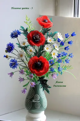 Цветы из бисера в чашке №566265 - купить в Украине на Crafta.ua