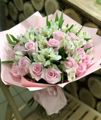 Заказать красивый букет из роз в корзине FL-643 купить - хорошая цена на красивый  букет из роз в корзине с доставкой - FLORAN.com.ua