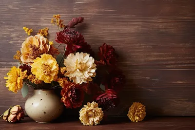 Скачать обои осень, листья, цветы, ягоды, фон, vintage, background, autumn,  раздел текстуры в разрешении 5000x3500