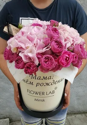 Купить Цветы в корзине с топпером «С Днем Рождения» №723
