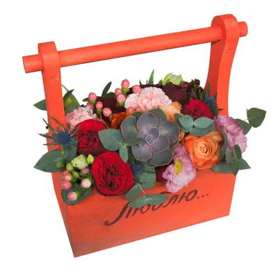 Букет цветов для бабушки с воздушным шаром и индивидуальной надписью,  артикул: 333082759, с доставкой в город Москва (внутри МКАД)