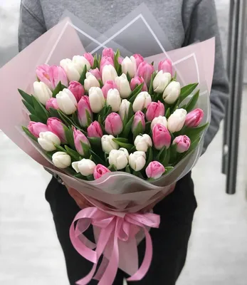 Купить Букет тюльпанов \" Любимой !\" с доставкой в Чехове, Подольске,  Серпухове