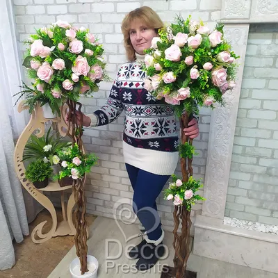 Купить Искусственные цветы в керамических горшках / Чудо сад / Набор 4шт по  выгодной цене в интернет-магазине OZON.ru (222153170)
