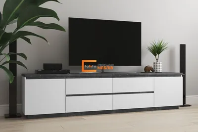 Современная белая тумба под телевизор - Мебель на заказ