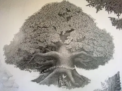 Детский рисунок у лукоморья дуб зеленый - 80 фото