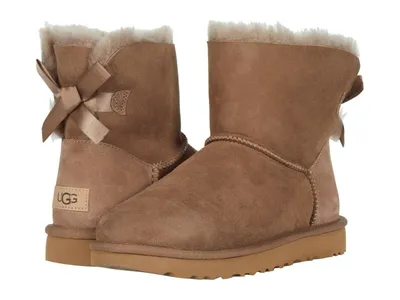 classic mini ii boot woman chestnut in leather - UGG - d — 2