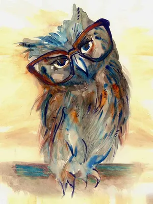 Умная сова рисунок - 71 фото