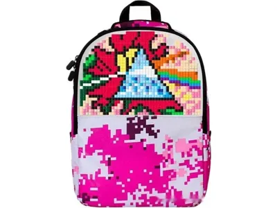 Upixel Пенал школьный для девочек подростков с пикселями розовый