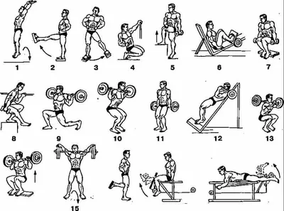 Упражнения в тренажерном зале для мужчин