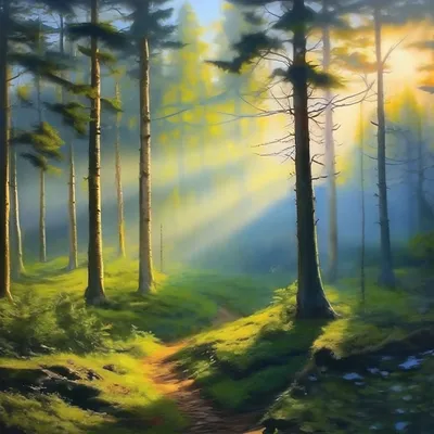 Утренний лес, красота» — создано в Шедевруме