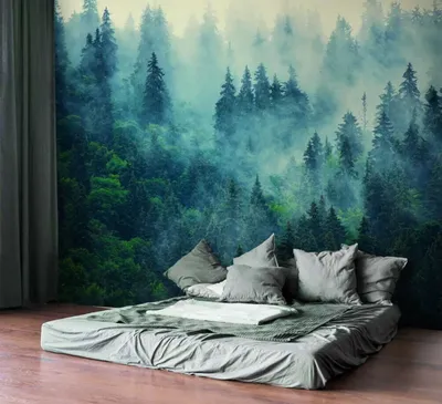 Утро, хвойный лес.Рисунок гуашью.…» — создано в Шедевруме
