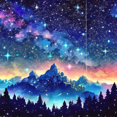 Звездное небо в 4К качестве: узнайте все о созвездиях и звездах!» — создано  в Шедевруме