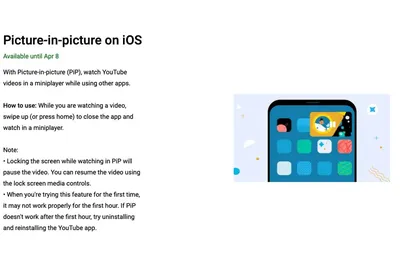 Youtube наконец запускает функцию «картинка в картинке» (PiP) в iOS и  iPadOS | iPhone Новости