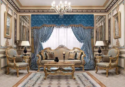 Обои в стиле барокко Profhome 306586-GU текстильные обои рельефные в стиле  барокко глянцевые золотые голубые зелёные 5,33 m2 | Интернет-магазин  Profhome
