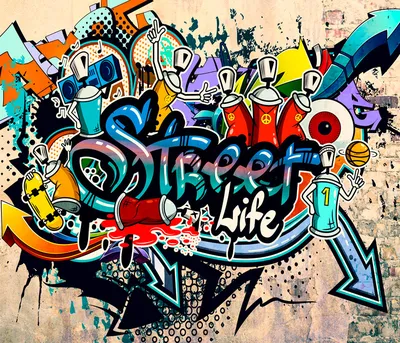 Купить обои Граффити в стиле поп-арт в интернет-магазине в Москве от  производителя Designecoprint