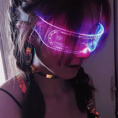 Очки светящиеся светодиодные неоновые в стиле Киберпанк (Cyberpunk) для Тик  тока (TikTok) (ID#188598468), цена: 19.99 руб., купить на Deal.by
