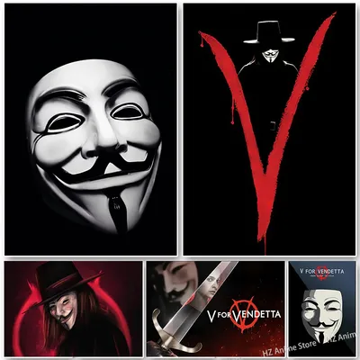 Обои \"V Значит Вендетта (V For Vendetta)\" на рабочий стол, скачать  бесплатно лучшие картинки V Значит Вендетта (V For Vendetta) на заставку ПК  (компьютера) | mob.org