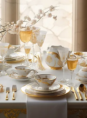 обеденный стол в золотом и белом цвете Фон Обои Изображение для бесплатной  загрузки - Pngtree