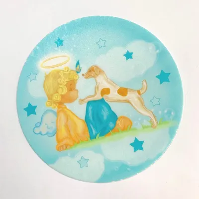 Вафельная картинка на торт \"Ангелочек с пузыриками\" (14,5см): Купите Тут!  Цена: 50 руб.