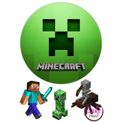 Вафельная картинка Minecraft на торт