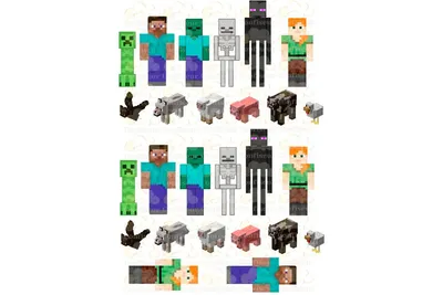 Вафельная картинка Герои Minecraft | Minecraft | Beze.com.ua | Герои  minecraft, Детские картины, Герои