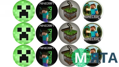 Minecraft персонажи вафельная картинка от интернет-магазина «Домашний  Пекарь» с оперативной доставкой