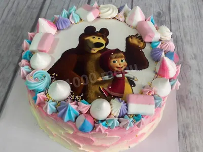 Вафельная картинка для торта Маша и медведь. Украшение для торта мальчику  или девочки на День Рождения. Съедобная картинка, декор для выпечки. -  купить с доставкой по выгодным ценам в интернет-магазине OZON (1016431407)