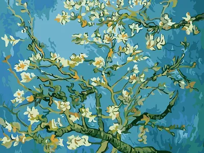 Купить картина по номерам на подрамнике Цветущие ветки миндаля Ван Гог  40х50, цены на Мегамаркет | Артикул: 600004225185
