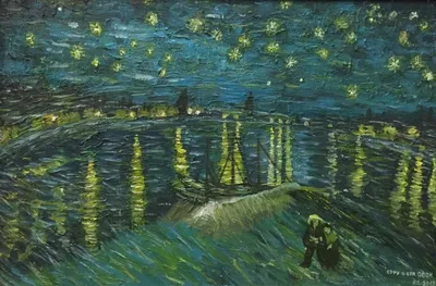 Картина Копия Ван Гога «Звездная ночь над Роной» ᐉ Яровая Елена ᐉ  онлайн-галерея Molbert.
