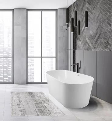 Светлая ванная комната (2,8 кв. м) в современном стиле - дизайн проект от  Сантехники-Онлайн