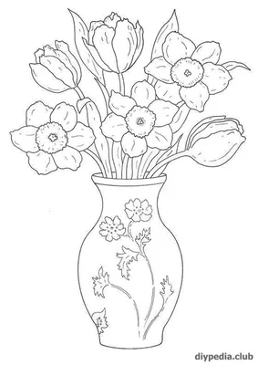 Как нарисовать вазу с цветами | Drawingforall.ru | Рисунки цветов,  Цветочная ваза, Нарисовать цветы