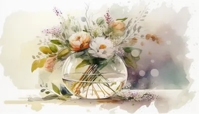 Красивая ваза с цветами на белом фоне :: Стоковая фотография :: Pixel-Shot  Studio