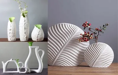 Купить Amagogo современная белая керамическая морская раковина ваза для  цветов настенный домашний декор | Joom